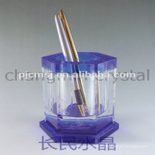 cristal bureau papeterie et porte-stylo, cadeau d&#39;horloge de table en cristal